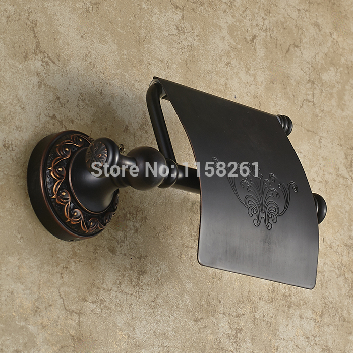 sanitary antique black full copper roll holder toilet paper holder towel rack box bathroom accessories h91351r