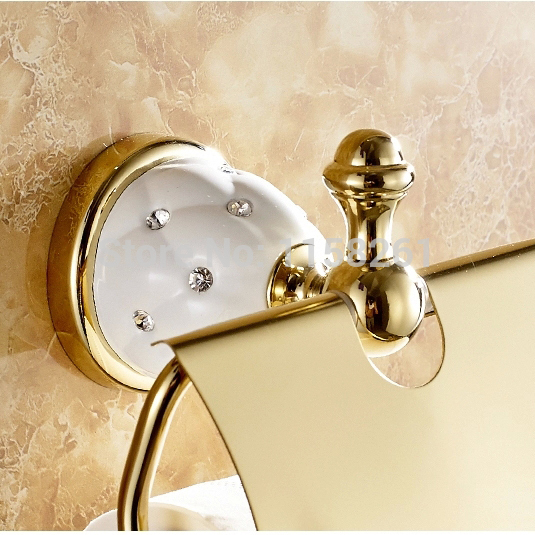 toilet paper holder,roll holder,tissue holder,solid brass gold finished-bathroom accessories products 5208