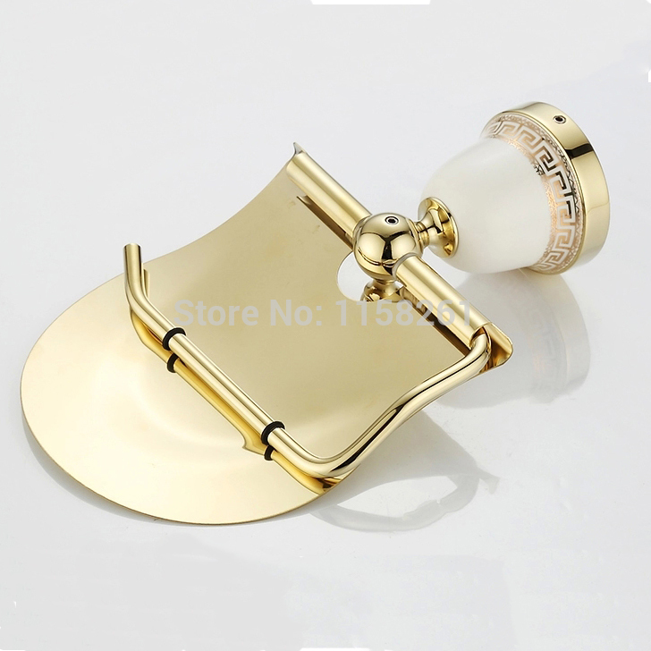 toilet paper holder,roll holder,tissue holder,solid brass gold finished-bathroom accessories products 5608