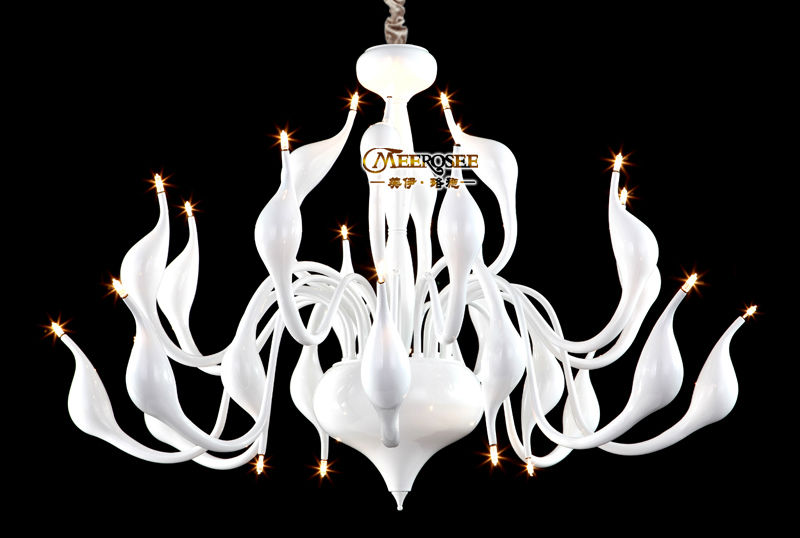24 lights large white swan pendant light black pendant light g4 bulbs