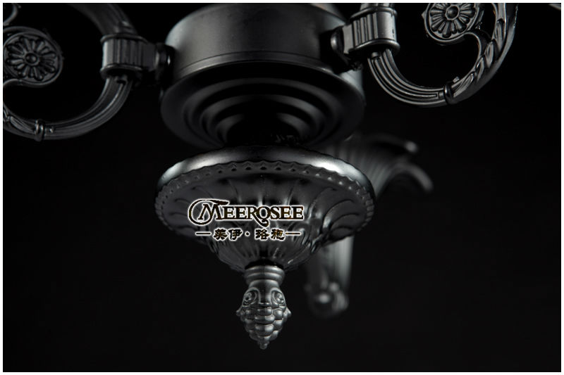 wrought iron black chandelier light, small black lighting md8856-l3 d490mm h390mm