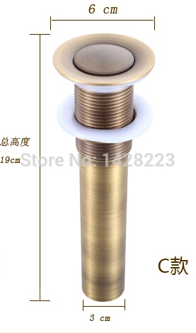brass basin push down pop up drain 3 pattern for choice a706