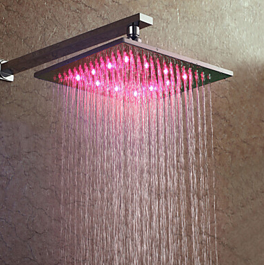led shower head temperature color changing light brass square shower head 10 inch