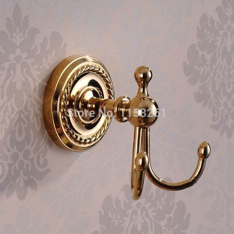 selling robe hook,clothes hook,solid brass construction with golden finish,bathroom accessories bath hardware hj-1301k