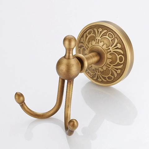 whole and retail high-end bath robe hooks coat towel utility hooks antique brass finished ha-24f