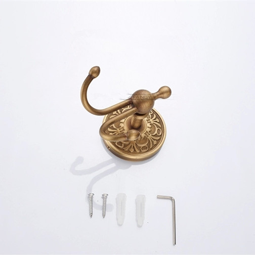 whole and retail high-end bath robe hooks coat towel utility hooks antique brass finished ha-24f