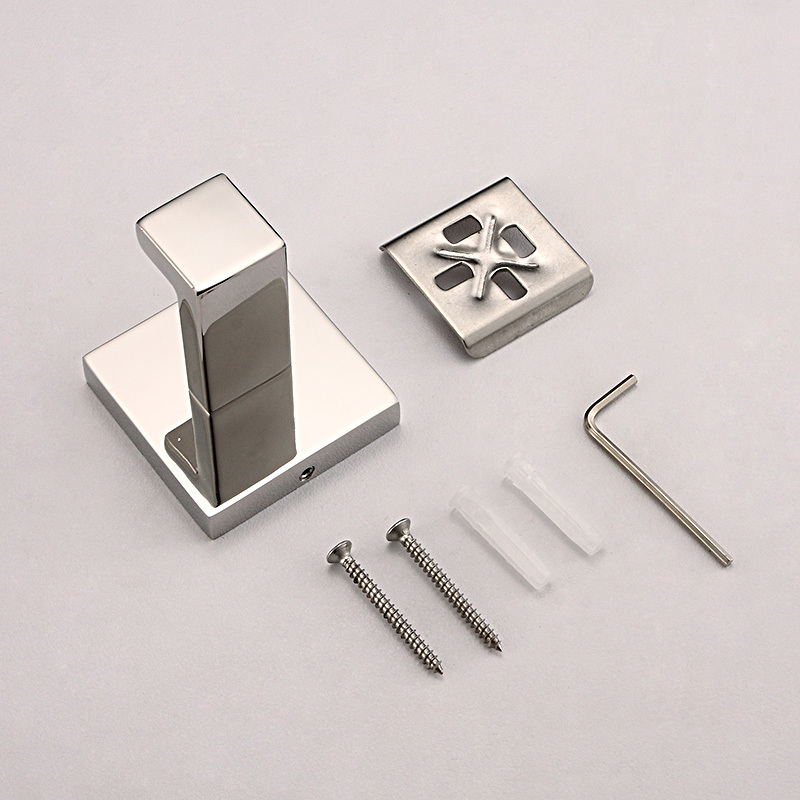 stainless steel bathroom hooks polished robe hook square wall hanger for bathroom accessories
