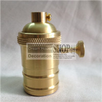 factory price vintage e27 copper lamp holder socket without switch brass/gold/silver/black diy brass lighting fitting