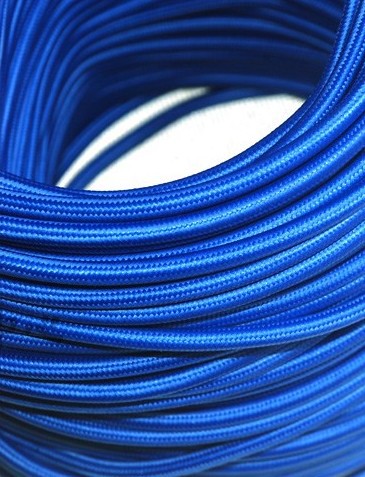 25meters dark blue color 2 core 0.75mm2 textile electrical wire vintage lamp cord fabric round wire