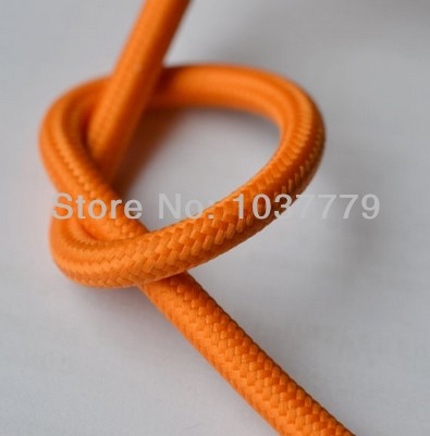 6meter/lot orange color vintage fabric cable textile power cord