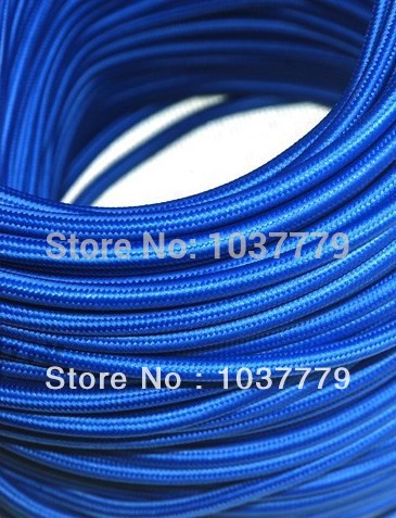 dark blue color fabric cable 6meters 2*0.75mm fabric covered round wire