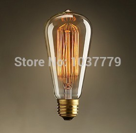 2pcs/lot st64 d64*l140mm edison filament bulbs 220v e27 40w