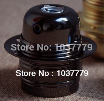 5pcs/lot alloy ceramic metal black e27 fitting lampholder