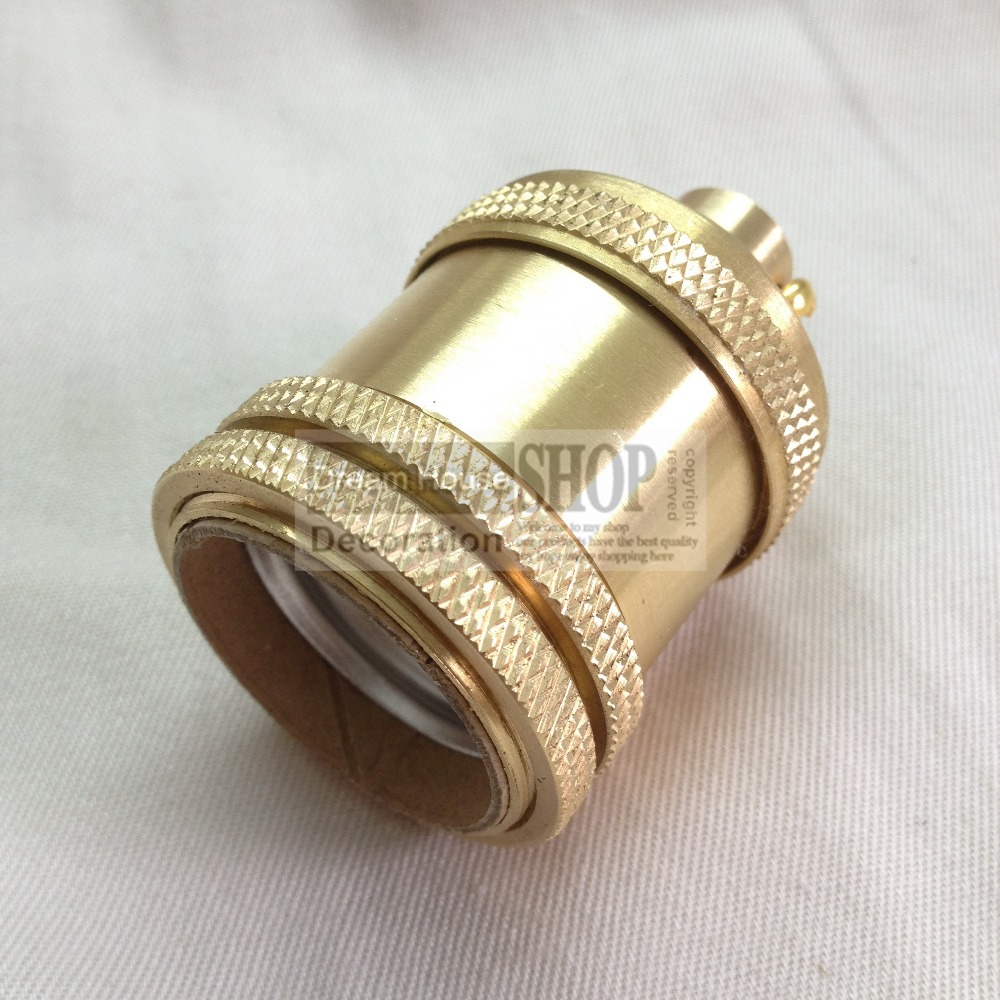 copper e27 rotary switch lamp holder vintage american pendant light,e27 brass copper no switch retro