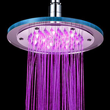 8 inch contemporary chrome 7 colors changing water saving rainfall led shower head ,chuveiro ducha quadrado