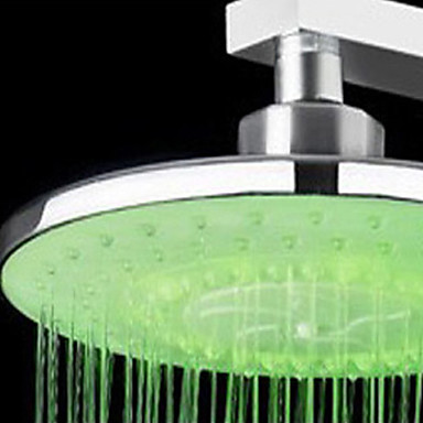 contemporary chrome finish round 3 colors water saving rain led shower head 8 inch ,grohe chuveiro ducha quadrado
