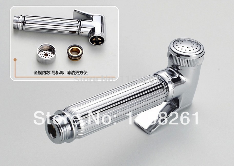 solid brass chrome women handheld bidet shower set /portable bidet with abs shower holder and 150cm hose 95045