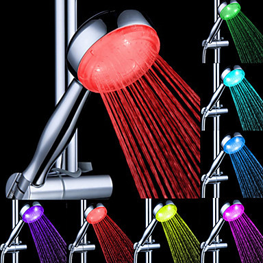water saving led hand hand shower head chrome finish multi-color showerhead ,grohe chuveiro ducha quadrado