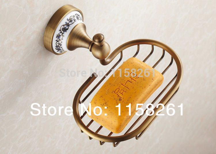 antique brass with ceramic soap holder copper soap dishes soap basket bathroom accessories banheiro accessories hj-1806