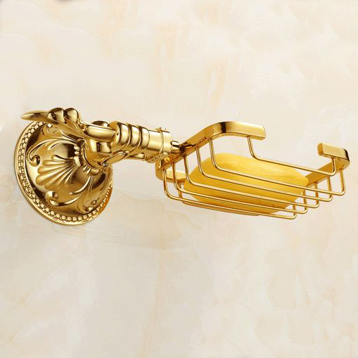 modern vanity golden brass soap holder copper soap dishes carved pedestal soap basket/ soap base bathroom accessories zp-9356