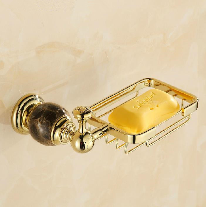 whole and retail jade golden soap dish holder bathroom wall mounted soap dish bathroom accessories hy-30b