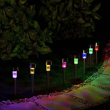 8pcs luminaria led garden solar lights lamp, solar power led pathway lawn light outdoor lighting