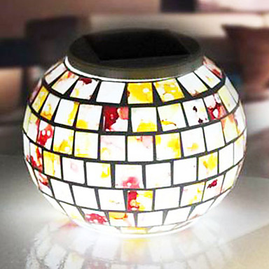 mosaic glass rgb led solar garden light -solar table lamp - led night light nightlight