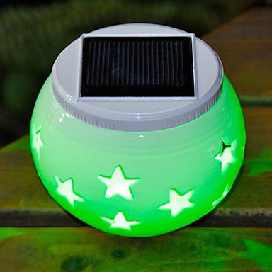 stars pattern ceramic led solar lights for garden -solar power table lamp- solar led night light nightlight