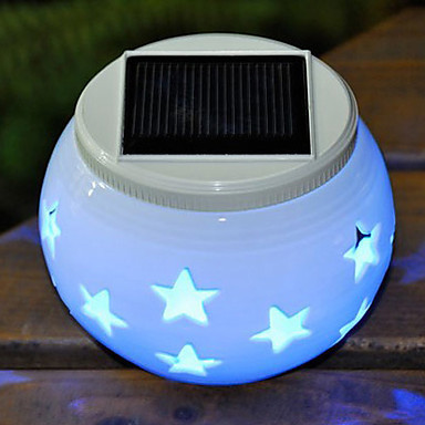 stars pattern ceramic led solar lights for garden -solar power table lamp- solar led night light nightlight