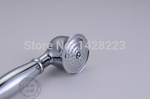 chrome finished brass bathtub faucet wall mounted dual handles swivel spout bath tub mixer tap with hand shower sprayer