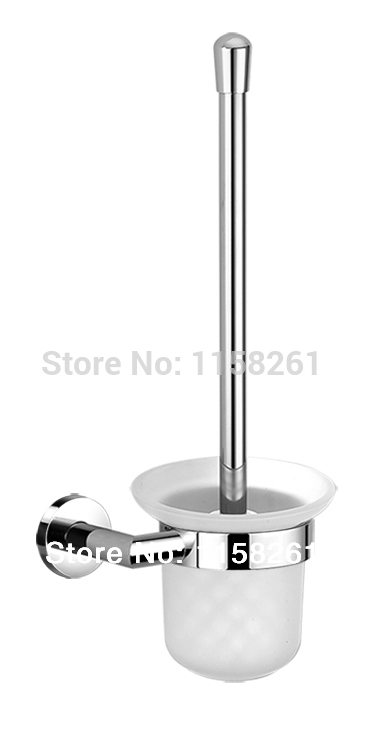 euro sell toilet brush holder,solid brass construction base chrome+frosted glass cup,bathroom accessories banheiro fm-3688