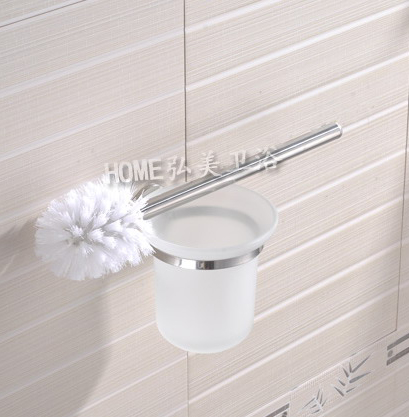 stainless steel + glass toilet brush, toilet accessory