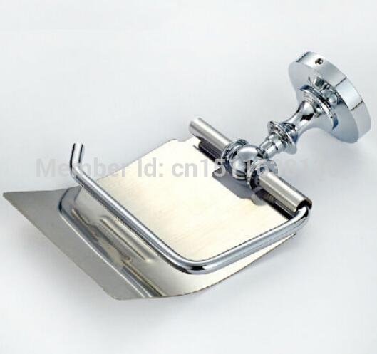 modern new chrome brass with ceramic wall mounted bathroom toilet paper holder waterproof