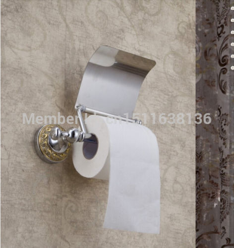 modern new designed chrome brass wall mounted bathroom toilet paper holder with cover