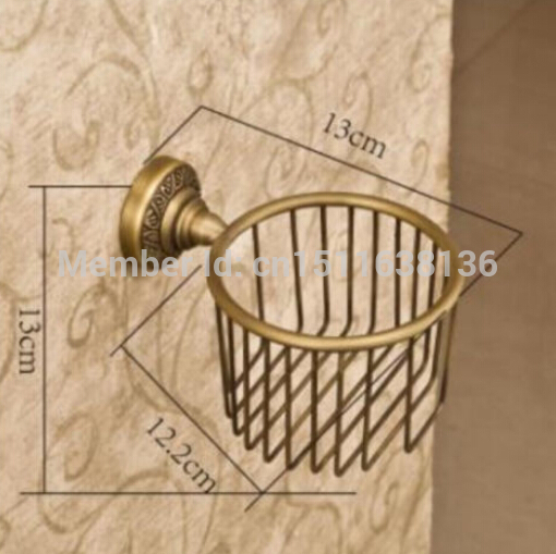new designed wall mounted bathroom antique brass toilet paper holder basket holder