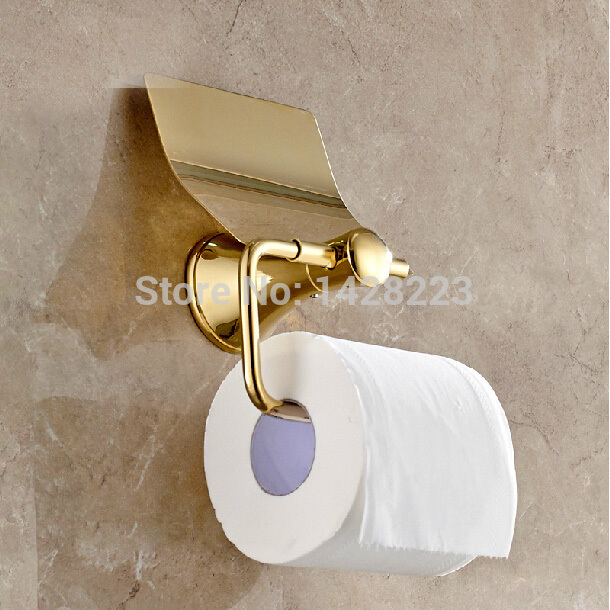 ti-pvd beautifull brass bathroom roll tissue paper holder wall mounted toilet paper rack