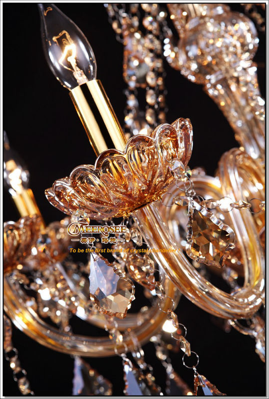 factory direct amber crystal chandelier lights lustre fixtures cristal chandelier md6609-l8
