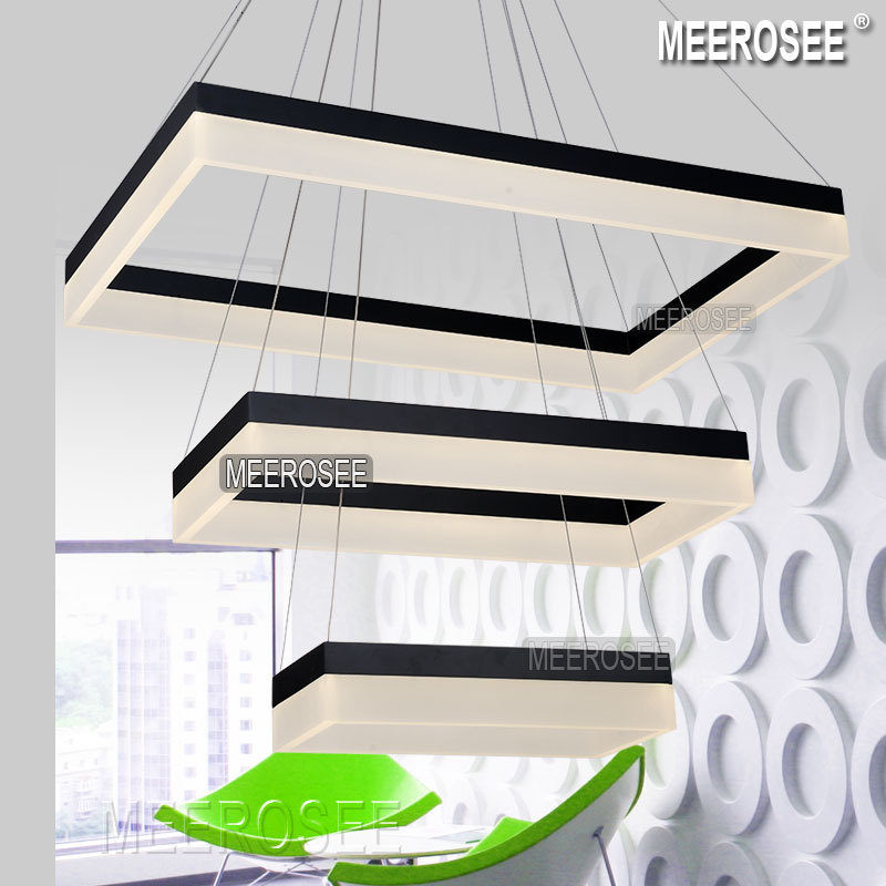 latest design led chandelier light led rectangular suspension hanging light lustre home lighting decoration