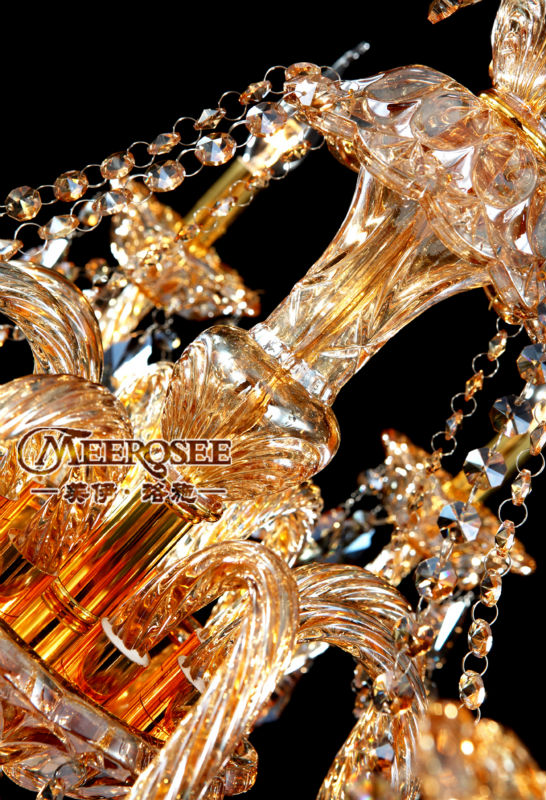 modern crystal chandelier light amber color crystal lighting glass hanging lamp md8221a