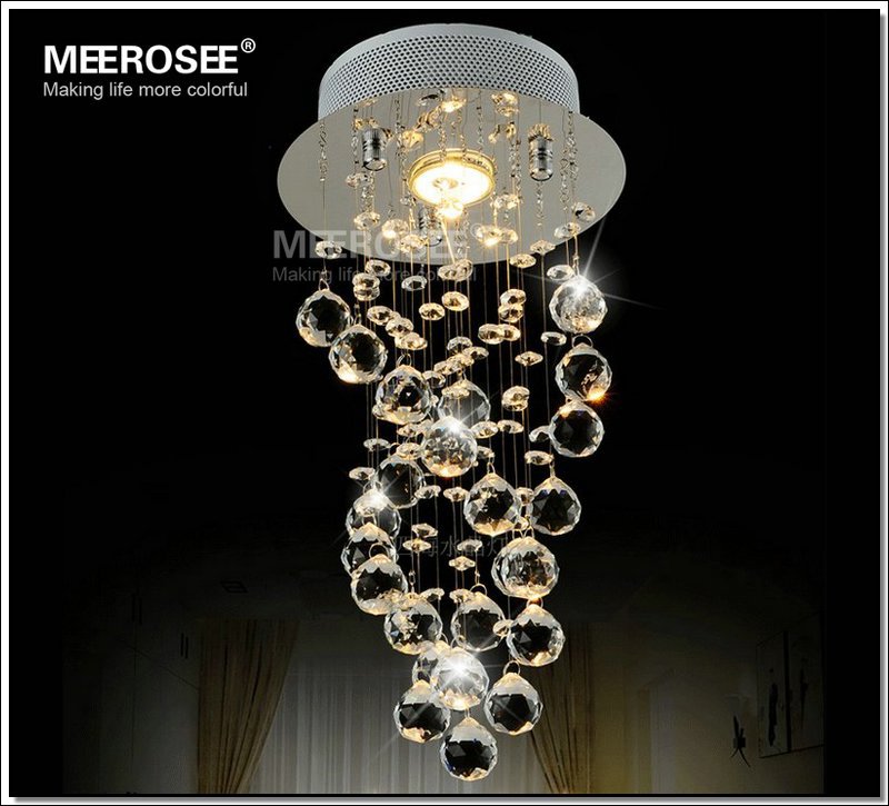 spiral crystal chandelier light fixture with gu10 bulb flush mounted crystal lustres stairs porch aisle hallway light