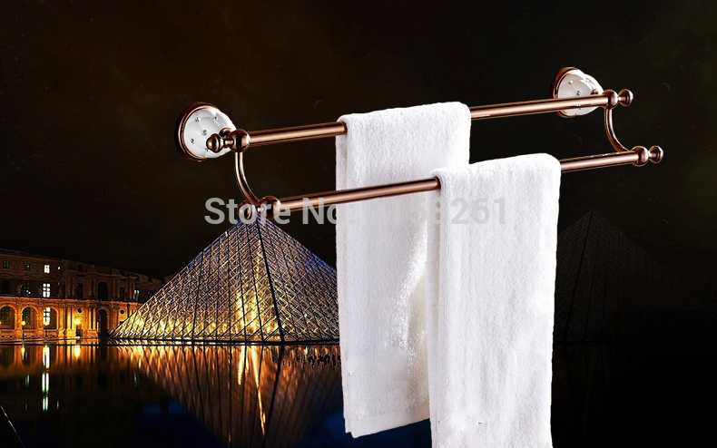 (60cm)dou. towel bar,towel holder,solid brass made,rose gold finished,bath products,bathroom accessories 5311