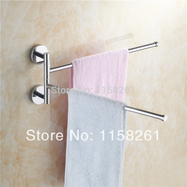 copper 360 degree rotation towel rack two layer activities towel bar bathroom accessories bathroom shelves kh-1079