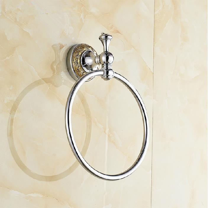 bathroom accessories chrome wall mounted vintage brass retro bathroom towel ring holder towel bar st-3828