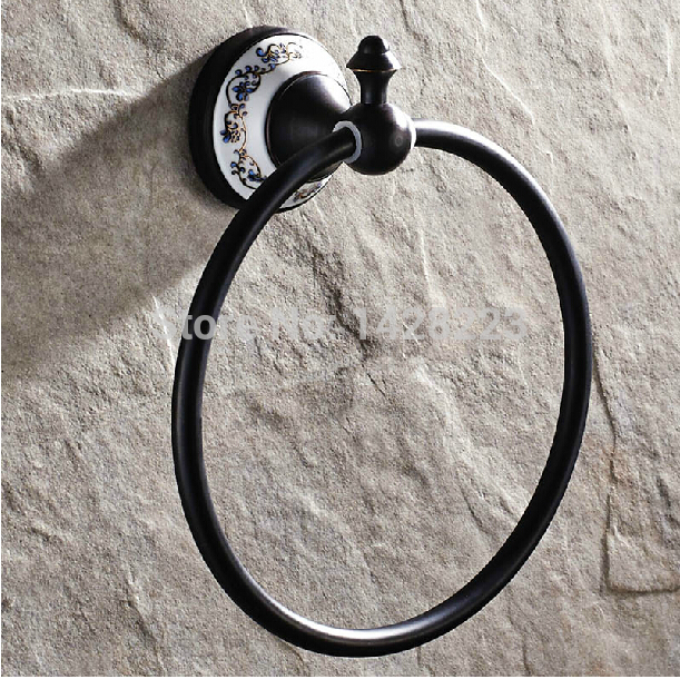 oil rubbed bronze bathroom towel ring wall mounted brass material