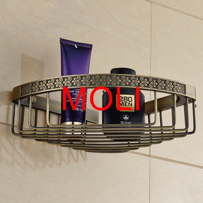 antique brass shelf in bathroom wall mounted shower basket single layer soap holder bathroom accessories