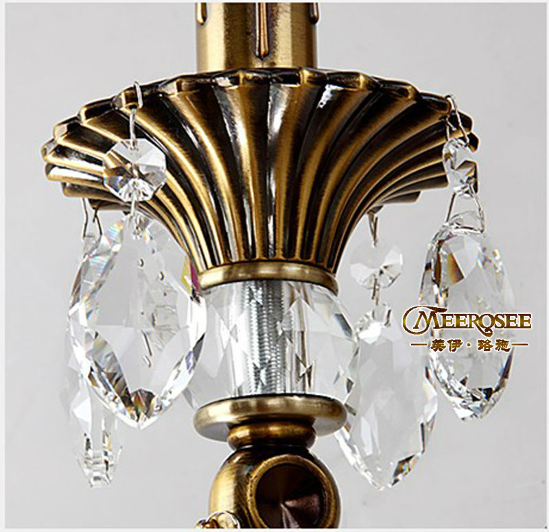 bronze color crystal wall sconces light for wall candle bracket lamp md8741
