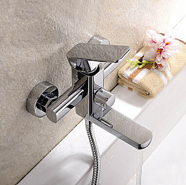 wall mounted luxury bath faucet single handle solid brass in wall tub mixer tap shower faucet