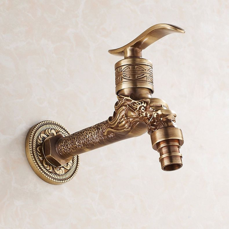 antique bronze dragon carved tap animal shape faucet garden bibcock washing machine faucet outdoor faucet for garden hj-7663f