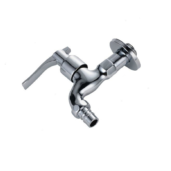bibcock faucet tap crane chrome brass finish bathroom wall mount washing machine water faucet taps for garden pool use zj-6206 - Click Image to Close