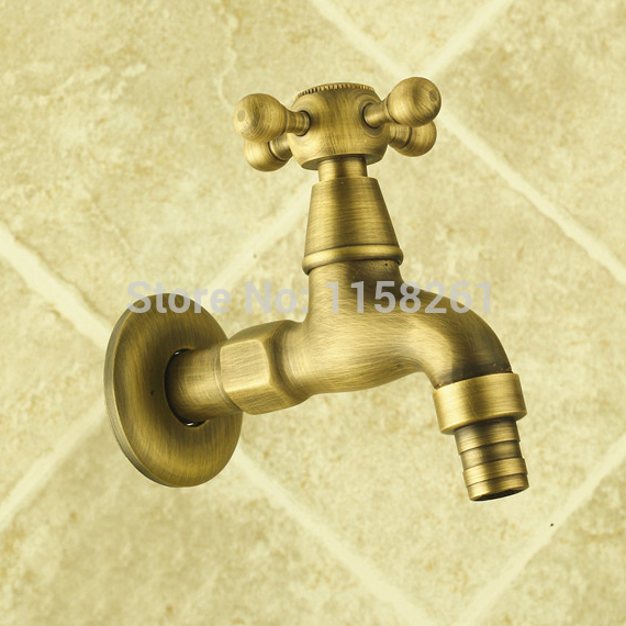 garden bibcock faucet tap crane antique brass finish bathroom wall mount washing machine water faucet taps zly-6906